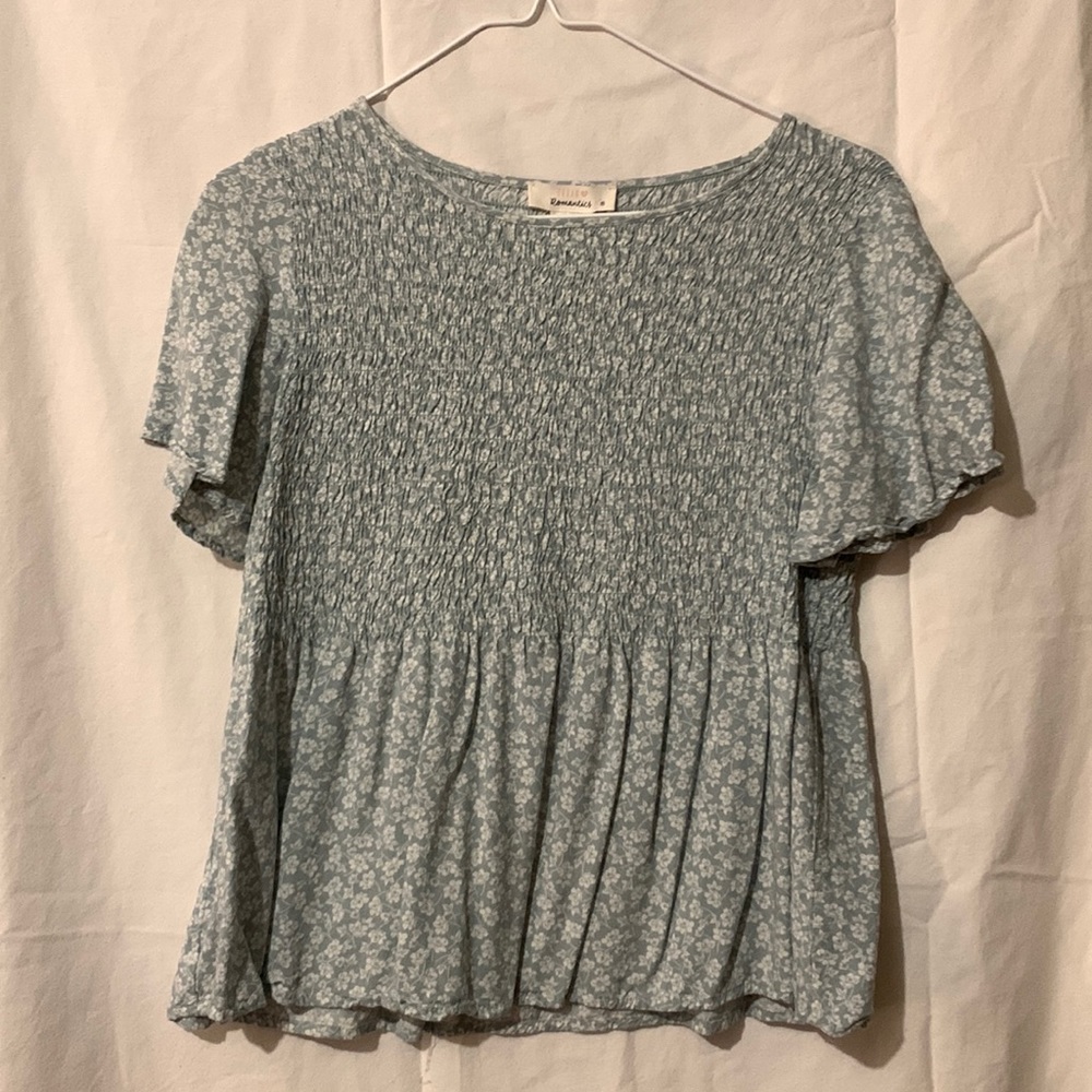 Green floral shirt
